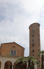 Ravenna, RA, Italy - April 27, 2024: Church of Saint Apollinare Nuovo and bell tower