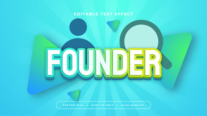 Green blue and white founder 3d editable text effect - font style