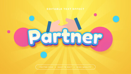 Fototapeta premium Colorful partner 3d editable text effect - font style