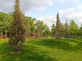 Fototapeta premium The park is famous for its architecture and landscape design throughout Russia and beyond.