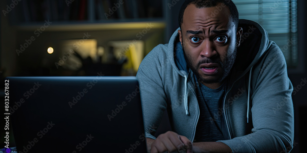 Aufkleber digital workspace: man occupies desk space with computer monitor for productivity