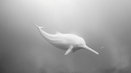 A majestic white whale swimming gracefully in the water. Perfect for marine life concepts