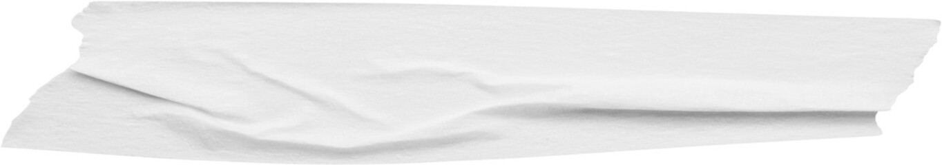 White adhesive paper tape isolated on white background