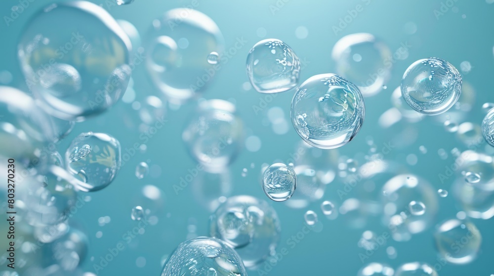 Poster Colorful bubbles floating in the air, perfect for adding a whimsical touch to any project