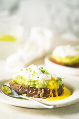 Avocado toast with poached egg