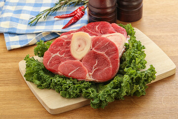 Raw ossobuco beef meat for cooking