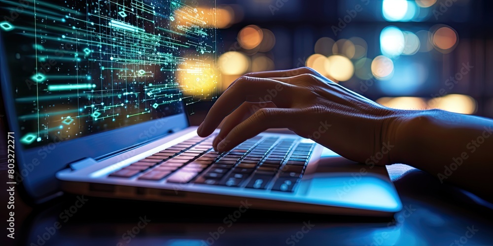 Poster harnessing ai: managing information in the cyber system through laptop or computer in the office