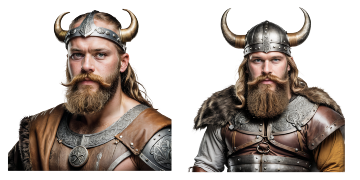 viking warrior man on transparent background