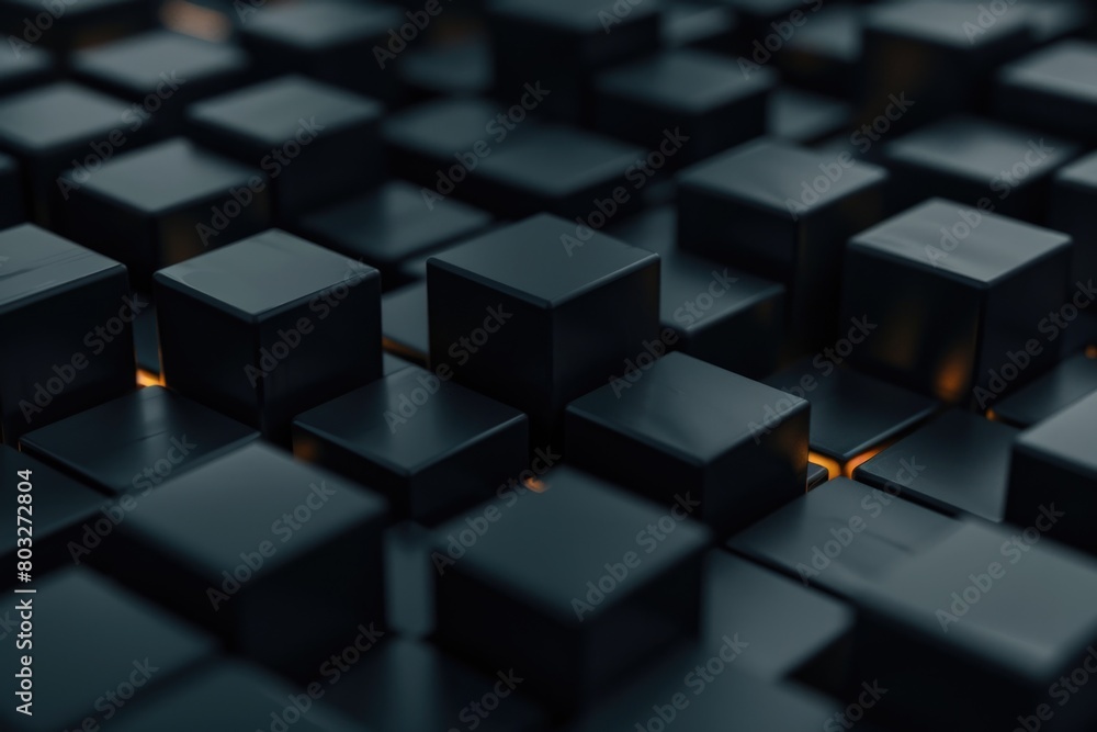 Aufkleber a close up of black cubes, suitable for abstract concepts