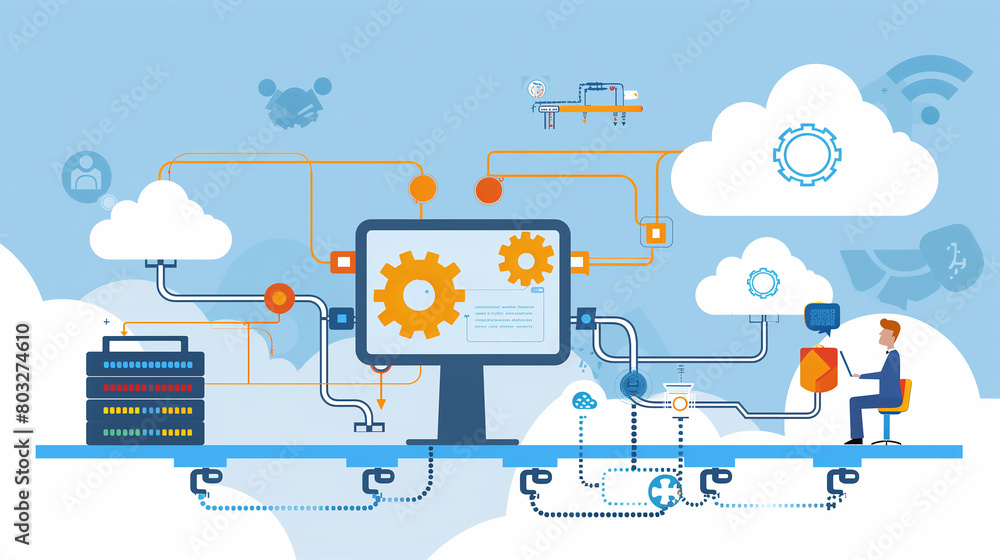 Poster cloud-based continuous integration and continuous delivery (ci/cd), with automated pipelines facilit