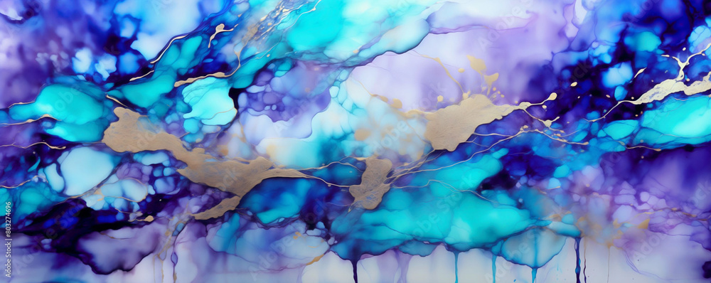 Poster marble ink abstract art background - generative ai