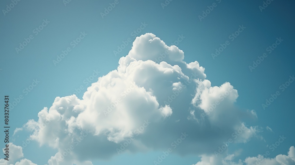 Poster a plane flying through the clouds in the sky, suitable for travel and transportation concepts