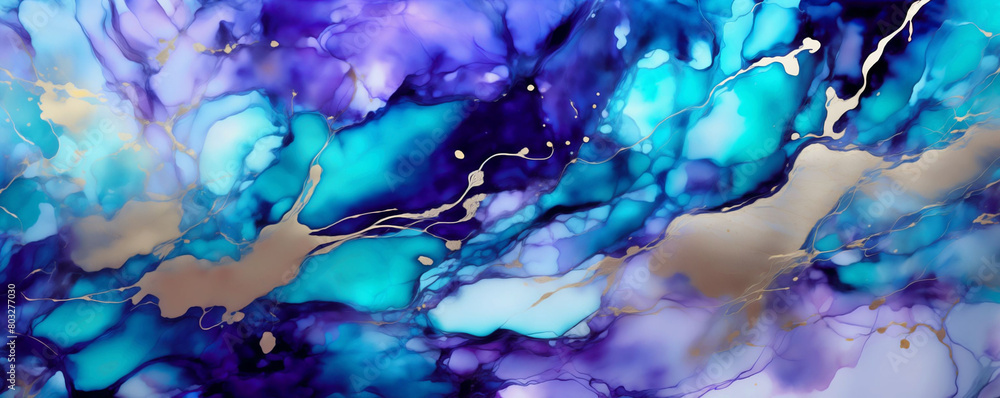 Poster marble ink abstract art background - generative ai