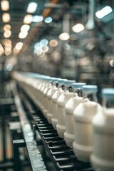 Efficient production line for bottling milk in a standard manufacturing facility