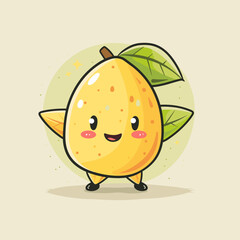 A cartoon Carambola with a leaf on top