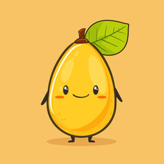 A cartoon Carambola with a leaf on top