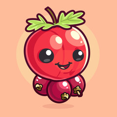 A cartoon Currant with a smile on its face