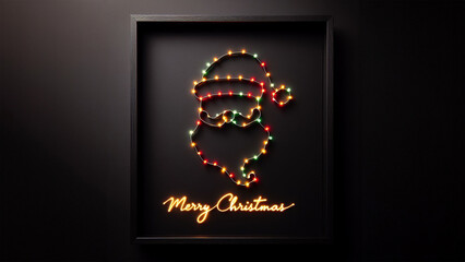 Neon Santa Claus Portrait Christmas Greeting