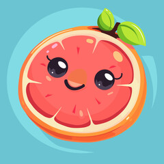 Fototapeta premium A cartoon Grapefruit with a smiling face on it
