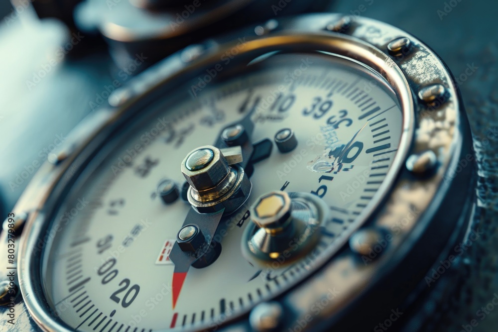 Fototapete a detailed view of a clock on a table, suitable for time management concepts