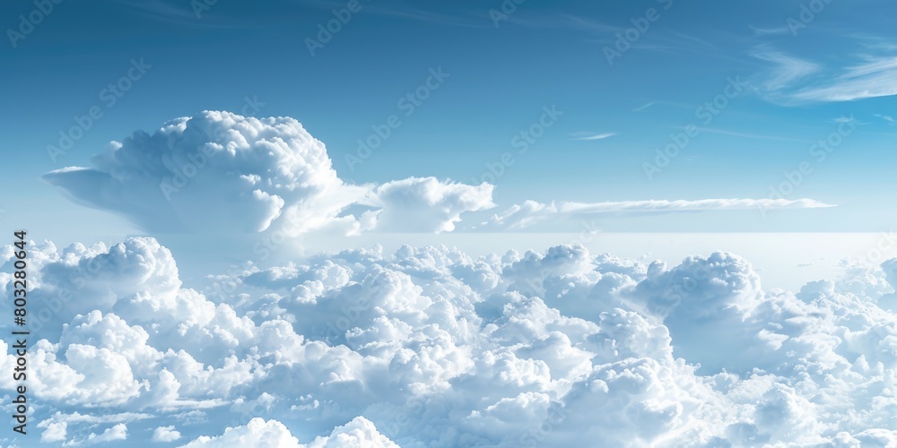 Poster a stunning view of the sky and clouds from high above. perfect for travel websites or blogs
