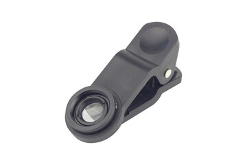 lens with phone mount, isolated from background