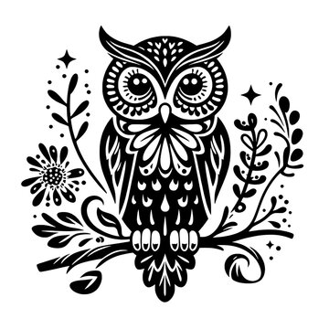 recommend clip art: Owl perched on a branch svg, Floral Owl SVG, owl png sublimation, owl with flower svg cut file, Owl silhouette file