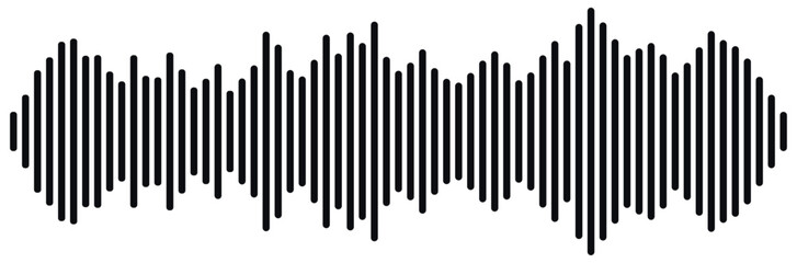 Radio Wave icon. Monochrome simple sound wave on whitet background. Vector sound wave icon. Music player sound bar. Record interface. Equalizer icon with soundwave line. vector illustration. Eps 10