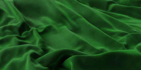 Obraz premium Close up view of green fabric 3d render illustration