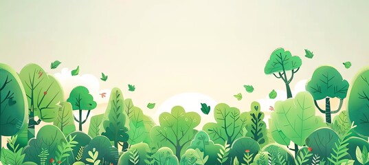growing trees, carbon dioxide absorption banner