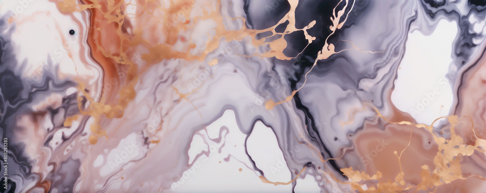 Poster marble ink abstract art background - generative ai