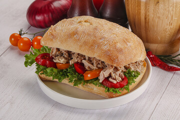 Ciabatta with canned tuna sandwich