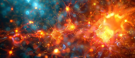 a neural network with glowing nodes and synapses