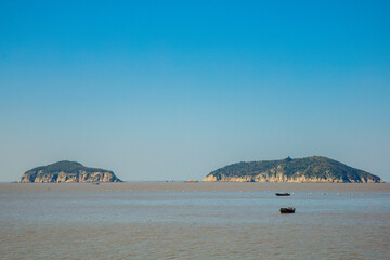 Dongtou District, Wenzhou City, Zhejiang Province - bays and islands against the blue sky