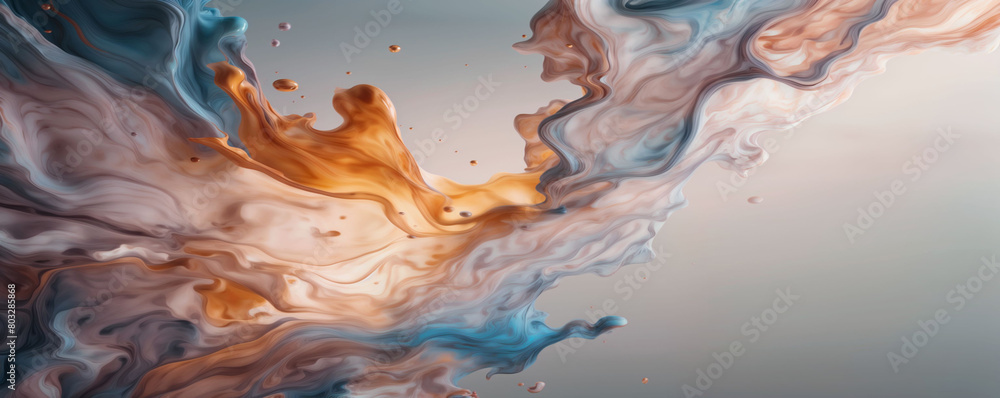 Poster marble ink abstract art background - generative ai