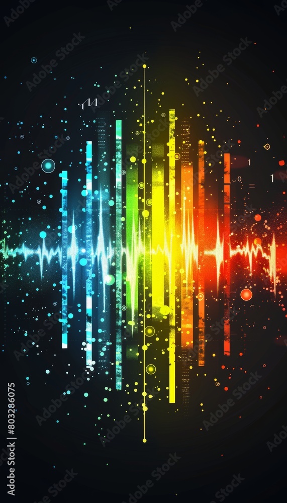 Poster dynamic sound wave visualization on dark background for captivating audio experience