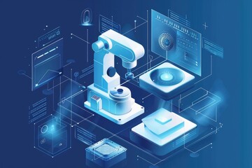 A robotic hand holding a piece of equipment. Ideal for technology concepts