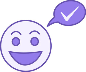 Colored Positive Mindset Icon. Vector Icon of Smiling Human Face. Mental Health. Psychology. Positive Thinking Concept