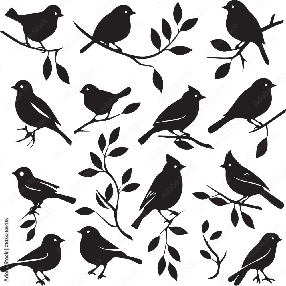 Wall mural seamless pattern with birds