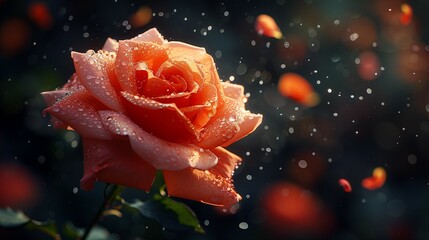 Ethereal Rose in Motion, generative ai