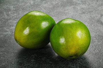 Two ripe green exotic avocado fruit