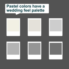 Pastel colors have a wedding feel. calming old colors. a very elegant combination of gray and beige