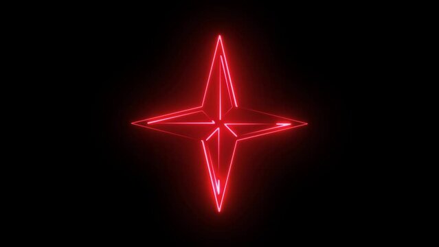 Abstract Glowing Neon shuriken animation
