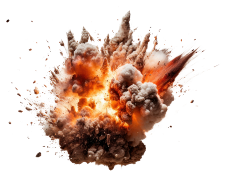 PNG  Explosion fire white background destruction.