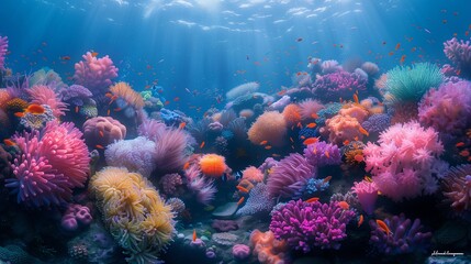Fototapeta premium Coral Garden Paradise, generative ai