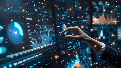 Cuttingedge technology for automated business analytics and graphic data visualization systems . Concept Business Analytics, Data Visualization, Automated Technology, Cutting-edge Systems