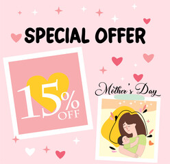 Special offer 15% off Illustration Of Mother Holding Baby In Arms. 