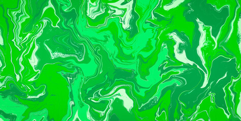 Artistic Exploration of Green Paint Strokes