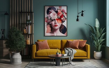 Portrait of a woman with flowers