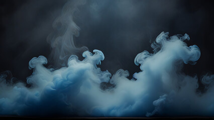 Abstract Blue Smoke on Dark Background